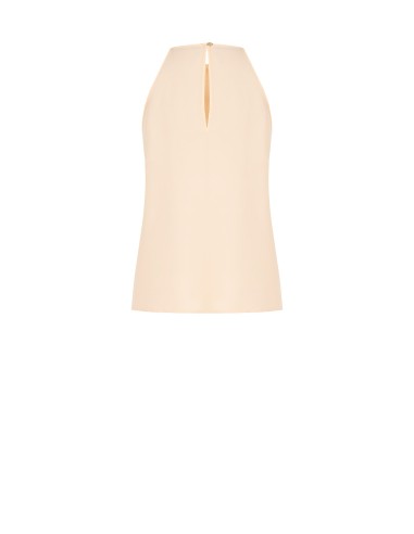 Blusa fluida em trapézio de cetim opaco com rosas Rinascimento