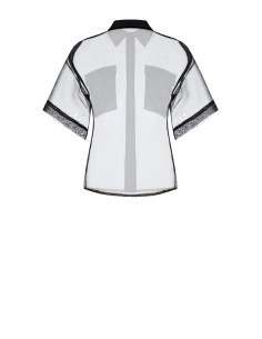 Camisa Quadrada Em Organza Com Bolsos Em Cetim Com Logótipo Rinascimento 2