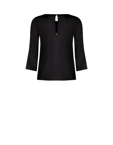 Blusa ampla quadrada em cetim com mangas 3/4 Rinascimento