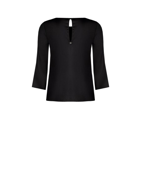 Blusa ampla quadrada em cetim com mangas 3/4 Rinascimento