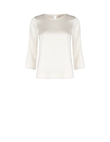 Blusa ampla quadrada em raso com mangas 3/4 Rinascimento