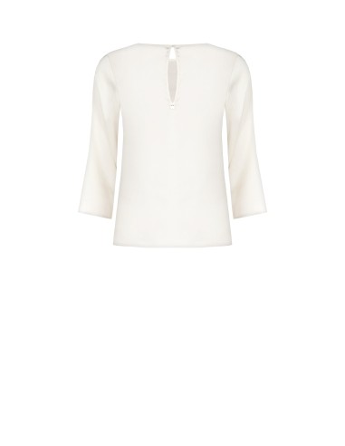 Blusa Ampla Quadrada em Cetim com Mangas 3/4 Rinascimento