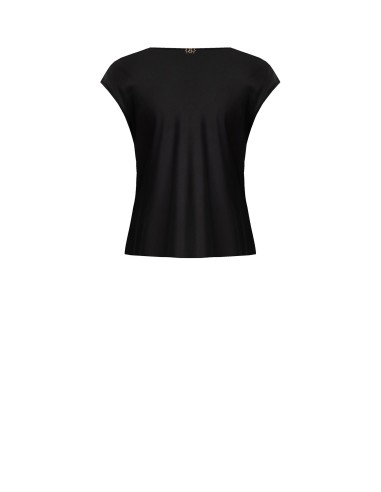 Blusa ajustada e fluida em cetim com decote em V Rinascimento