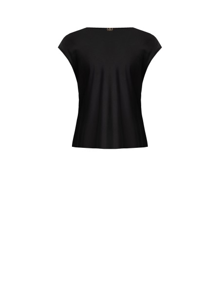 Blusa ajustada e fluida em cetim com decote em V Rinascimento