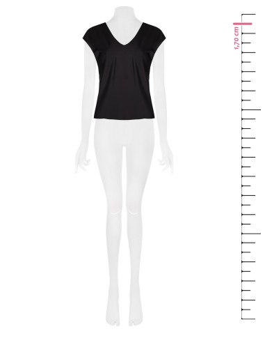Blusa acinturada fluida em cetim com decote em V Rinascimento
