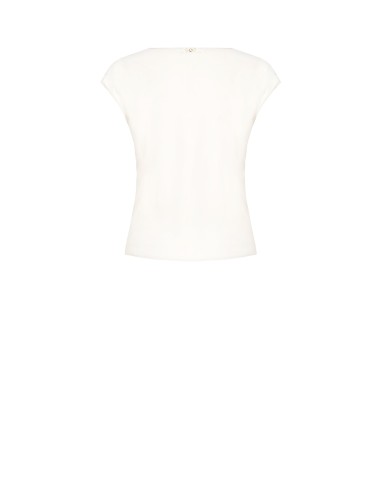 Blusa entalhada fluida em cetim com decote em V Rinascimento