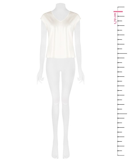 Blusa fluida acinturada em cetim com decote em V Rinascimento