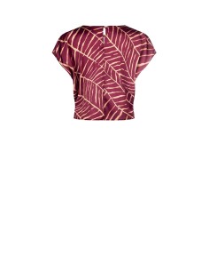 Blusa de manga curta em cetim estampado Rinascimento 2