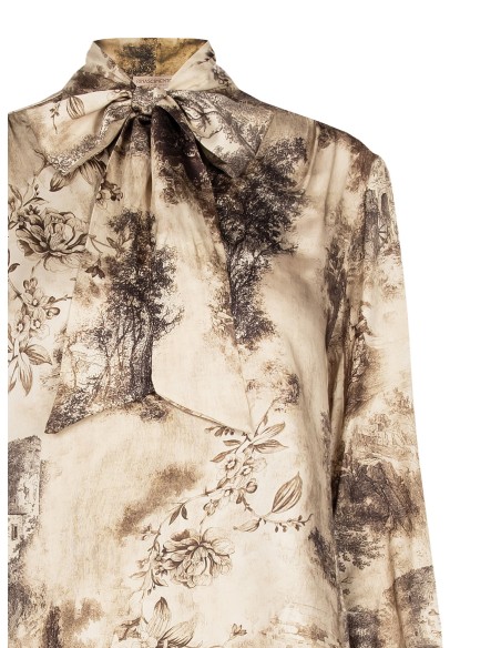 Blusa Fluida em Viscose com Laço Rinascimento