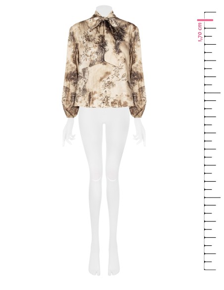 Blusa fluida em viscose com laço Rinascimento