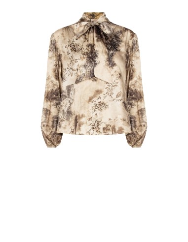 Blusa Fluida em Viscose com Gravatinha Rinascimento