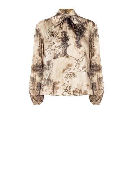 Blusa Fluida em Viscose com Gravatinha Rinascimento