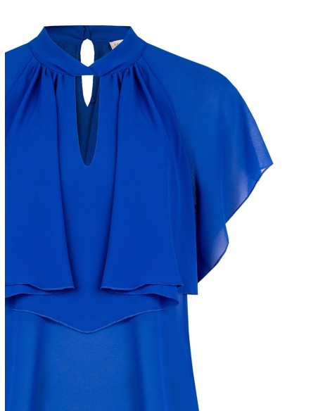 Blusa Fluida em Georgette com Maxi Folho Rinascimento