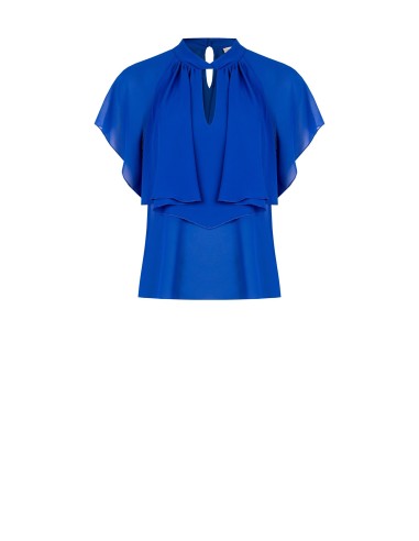 Blusa Fluida Em Georgette Com Maxi Volantes Rinascimento