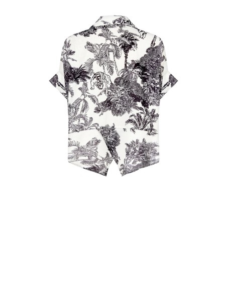 Camisa oversize assimétrica estampa jungle Rinascimento