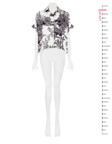 Camisa Oversize Assimétrica Estampa Jungle Rinascimento