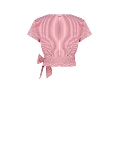 Blusa cruzada em algodão às riscas Rinascimento