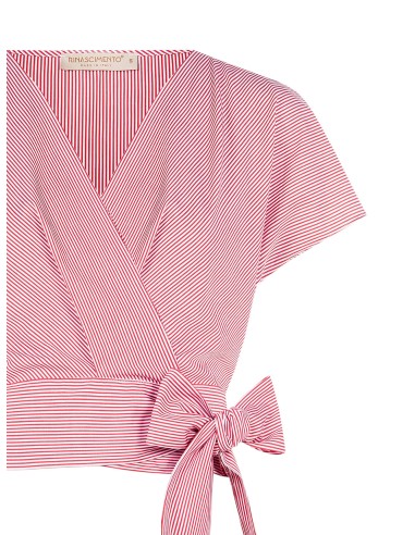 Blusa Cruzada em Algodão às Riscas Rinascimento