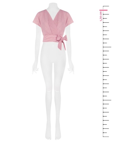 Blusa Cruzada em Algodão às Riscas Rinascimento