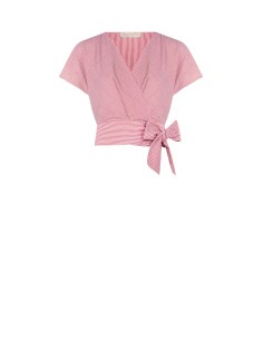 Blusa Cruzada em Algodão às Riscas Rinascimento