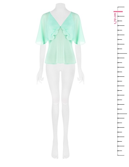 Blusa sem mangas em crepe com mangas borboleta Rinascimento