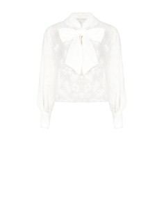 Blusa Ampla em Mistura de Viscose Devoré Rinascimento