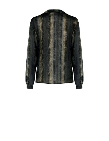 Camisa ampla e fluida em cetim com estampa de píton Rinascimento