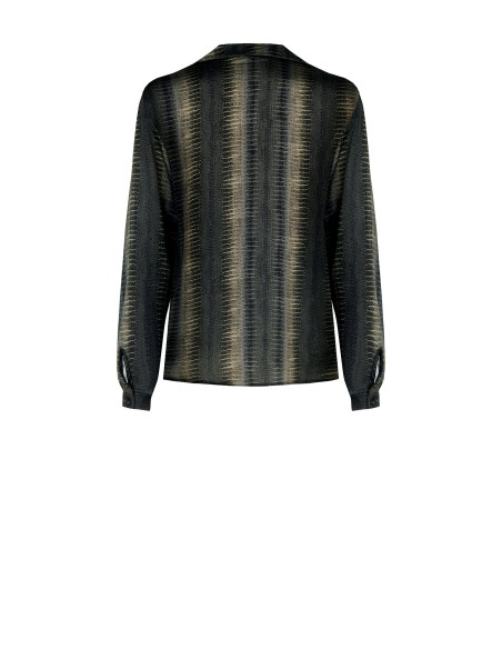 Camisa ampla e fluida em cetim com estampa de píton Rinascimento