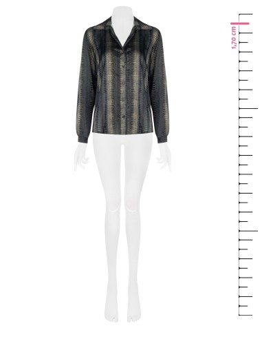 Camisa Ampla e Fluida em Cetim com Estampa Piton Rinascimento