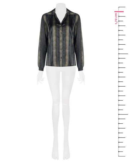 Camisa Ampla e Fluida em Cetim com Estampa Piton Rinascimento