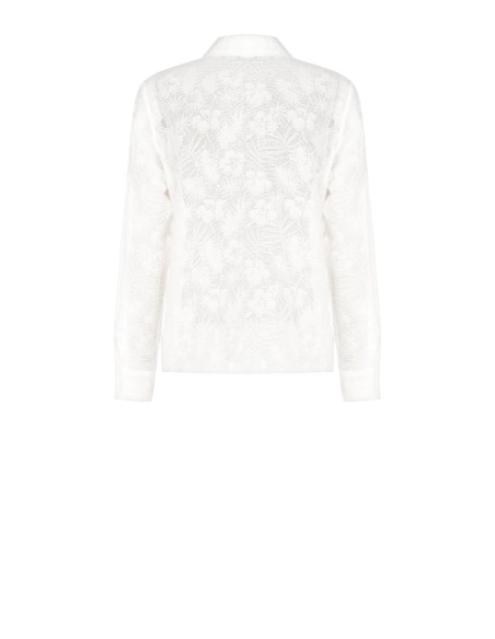 Camisa Cinturada em Mistura de Viscose Vazada Rinascimento