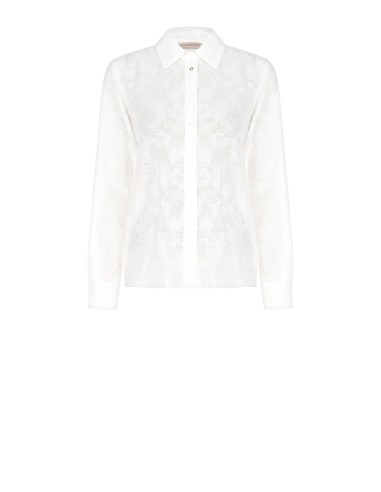 Camisa Ajustada em Mistura de Viscose Perfurada Rinascimento