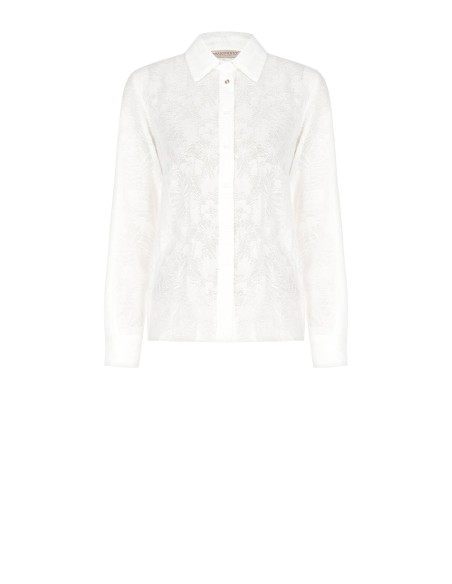 Camisa Ajustada em Mistura de Viscose Perfurada Rinascimento