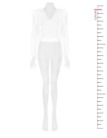 Blusa balão em fibra ecológica com decote em V Rinascimento