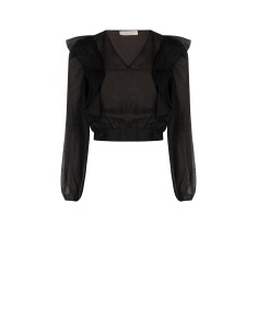 Blusa Balão em Fibra Ecológica com Decote em V Rinascimento