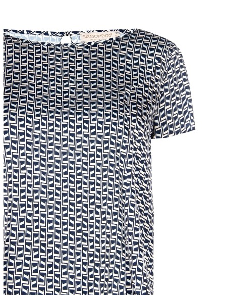 Blusa Fluida Em Cetim Estampado Rinascimento