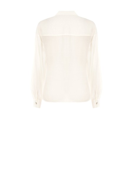 Camisa Ampla Semitransparente Com Bolsos Rinascimento