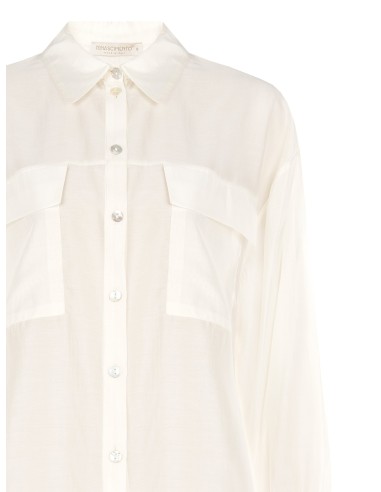 Camisa Ampla Semitransparente Com Bolsos Rinascimento