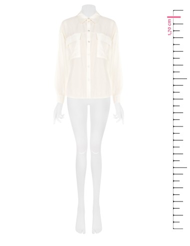 Camisa Ampla Semi-transparente com Bolsos Rinascimento