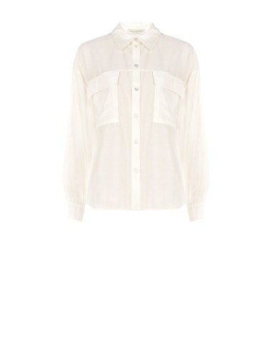 Camisa Ampla Semitransparente Com Bolsos Rinascimento