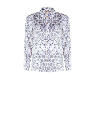 Camisa regular em viscose com botões com logótipo Rinascimento
