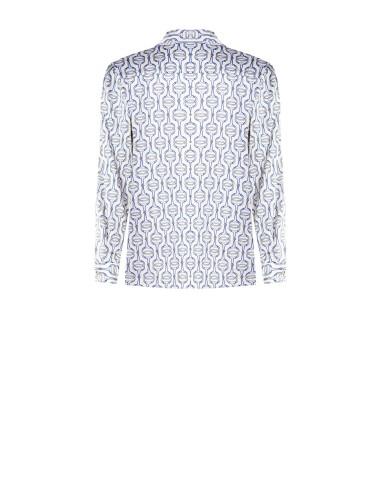 Camisa Regular em Viscose com Botões com Logótipo Rinascimento