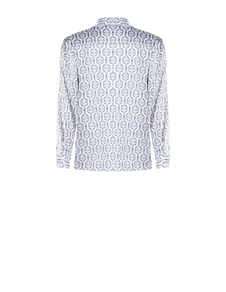 Camisa Regular em Viscose com Botões com Logótipo Rinascimento