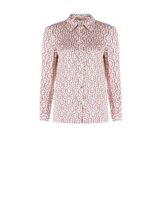 Camisa Regular em Viscose com Botões com Logótipo Rinascimento