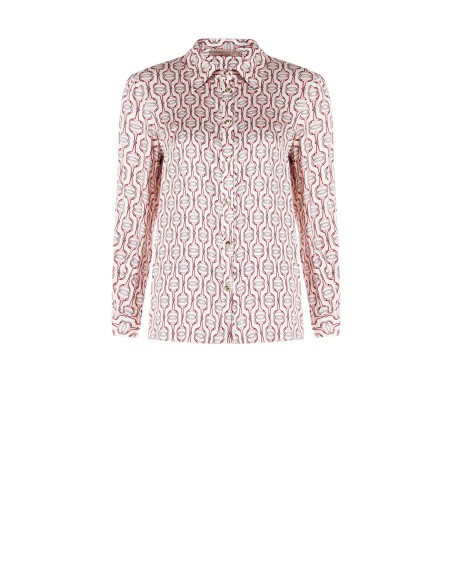 Camisa Regular em Viscose com Botões com Logótipo Rinascimento