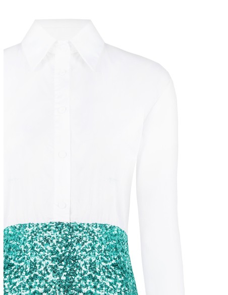 Camisa Com Bainha Coberta De Lantejoulas Rinascimento