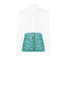 Camisa com bainha coberta de lantejoulas Rinascimento