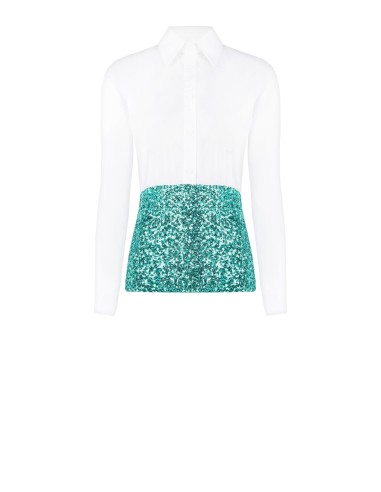 Camisa com bainha coberta de lantejoulas Rinascimento