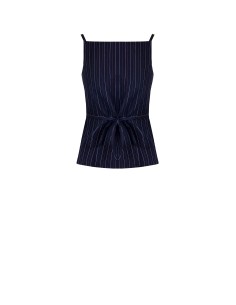 Colete Em Tecido Risca-de-giz Ligeiramente Amarrotado Com Cordões Atrás Rinascimento 2