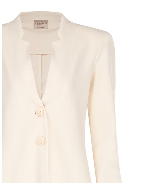 Casaco blazer em scuba crepe sem lapela Rinascimento